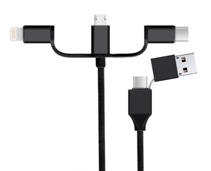 POWERTECH Καλώδιο USB 2.0 & Type-C σε USB Type-C/Micro/8pin CAB-U118, 1m - Καλώδια