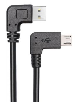 POWERTECH Καλώδιο USB σε USB Micro-B CAB-U132, 90°, Dual Easy USB, 0.5m - Καλώδια