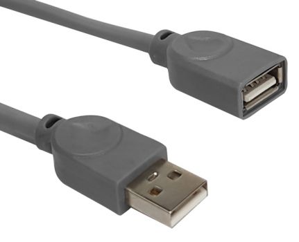 POWERTECH καλώδιο USB 2.0 αρσενικό σε θηλυκό CAB-U145, 1.5m, γκρι - Cables - Adapters
