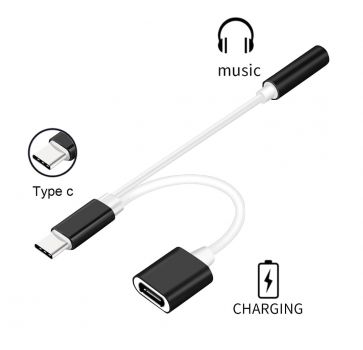 POWERTECH αντάπτορας USB-C σε USB-C & 3.5mm θηλυκό CAB-UC030, λευκός - Cables - Adapters