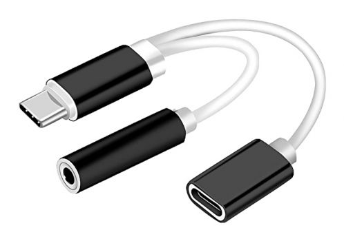 POWERTECH αντάπτορας USB-C σε USB-C & 3.5mm θηλυκό CAB-UC030, λευκός - Cables - Adapters