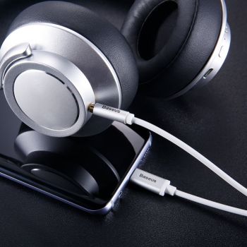 BASEUS καλώδιο USB Type-C σε 3.5mm Yiven CAM01-02, 1.2m, λευκό - Καλώδια