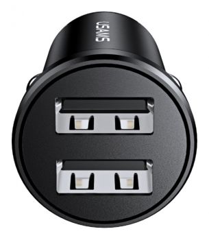 USAMS φορτιστής αυτοκινήτου C20, 2x USB, 2.4A, μαύρο - Mobile chargers