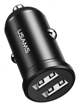 USAMS φορτιστής αυτοκινήτου C20, 2x USB, 2.4A, μαύρο - Mobile chargers