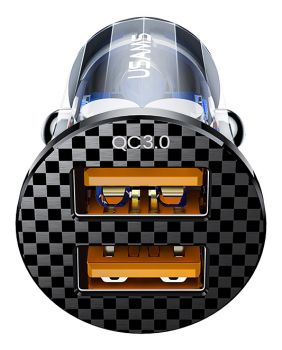 USAMS USB φορτιστής αυτοκινήτου US-CC122, 2x USB, 36W, διάφανος - Φορτιστές κινητών