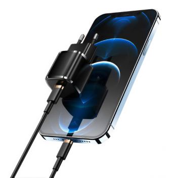 USAMS φορτιστής τοίχου US-CC124, USB Τype-C, 20W, μαύρος - Mobile chargers