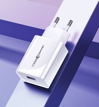 USAMS φορτιστής τοίχου T22, 1x USB, QC3.0 18W 3A, λευκός - Mobile chargers