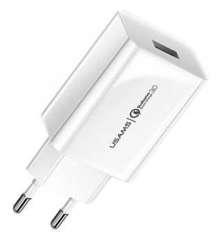 USAMS φορτιστής τοίχου T22, 1x USB, QC3.0 18W 3A, λευκός - Mobile chargers