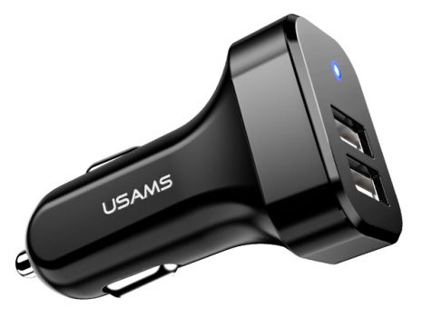 USAMS φορτιστής αυτοκινήτου C13, 2x USB, 2.1A, μαύρος - Mobile chargers
