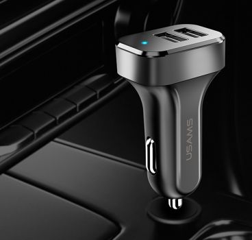 USAMS φορτιστής αυτοκινήτου C13, 2x USB, 2.1A, μαύρος - Mobile chargers