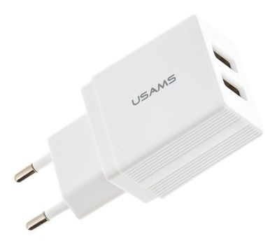USAMS φορτιστής τοίχου T24 US-CC090, 2x USB, 2.1A, λευκός - Φορτιστές κινητών