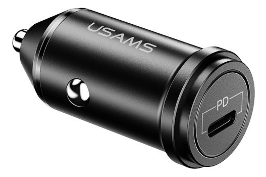 USAMS φορτιστής αυτοκινήτου C14, 1x type-C, 3A 18W, μεταλλικός, μαύρος - Φορτιστές κινητών