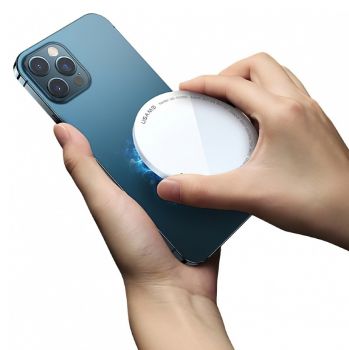 USAMS ασύρματος φορτιστής US-CD155, μαγνητικός, 15W, λευκός - Mobile chargers