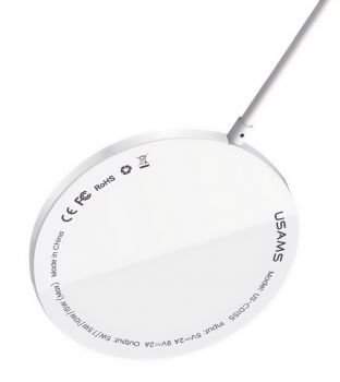 USAMS ασύρματος φορτιστής US-CD155, μαγνητικός, 15W, λευκός - Mobile chargers