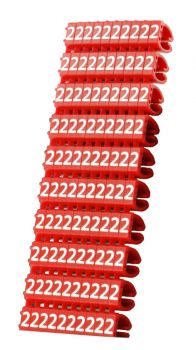 POWERTECH Clip αρίθμησης καλωδίου Νο 2, Red, 10τεμ. - Cables - Adapters