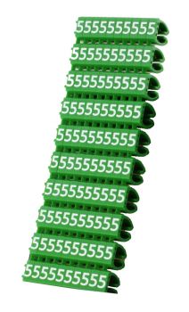 POWERTECH Clip αρίθμησης καλωδίου Νο 5, Green, 10τεμ. - Cables - Adapters