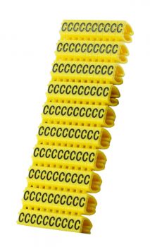 POWERTECH Clip αρίθμησης καλωδίου γράμμα C, Yellow, 10τεμ. - Cables - Adapters