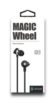 CELEBRAT Earphones με μικρόφωνο D1, 10mm, 3,5mm, 1.2m flat, μαύρα - Earphones - Bluetooth