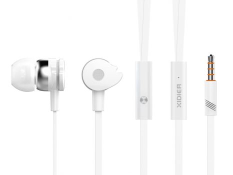 CELEBRAT Earphones με μικρόφωνο D1, 10mm, 3.5mm, 1.2m flat, λευκά - Earphones - Bluetooth