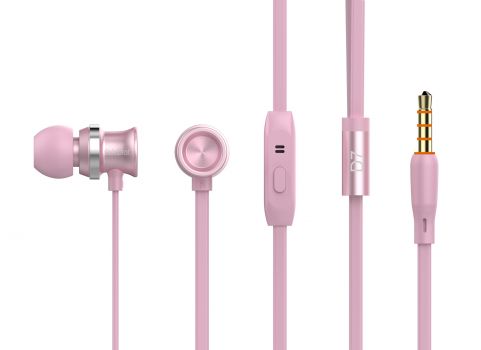 CELEBRAT Earphones με μικρόφωνο D7, 10mm, 3.5mm, 1.2m, ροζ χρυσό - Earphones - Bluetooth