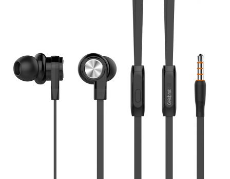 CELEBRAT earphones με μικρόφωνο D9, 10mm, 3.5mm, 1.2m, μαύρα - Earphones - Bluetooth