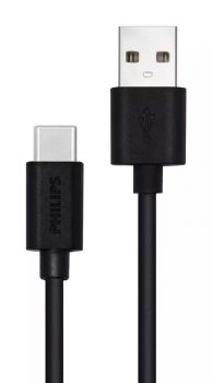 PHILIPS καλώδιο USB σε USB Type-C DLC3104A-00, 1.2m, μαύρο - Καλώδια