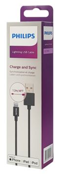 PHILIPS καλώδιο USB σε Lightning  DLC3104V-00, 1.2m, μαύρο - Cables