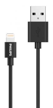 PHILIPS καλώδιο USB σε Lightning  DLC3104V-00, 1.2m, μαύρο - Cables
