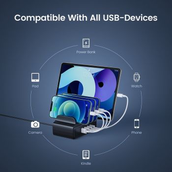 ORICO USB σταθμός φόρτισης DUK-4P, 4x USB, 30W, μαύρος - Mobile chargers