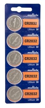 MURATA Μπαταρία λιθίου CR2032, 3V, 5τμχ - Alkaline / Rechargeable batteries