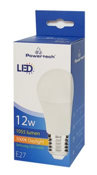 POWERTECH LED Λάμπα Globe E27-006 12W, 3000K, E27, Samsung LED, IC - Lighting