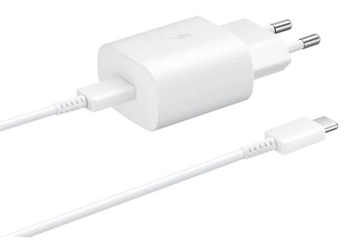 SAMSUNG φορτιστής τοίχου EP-TA800XWEGWW, USB Type-C, 25W 3A, λευκό - Φορτιστές κινητών