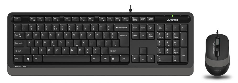A4TECH σετ ποντίκι/πληκτρολόγιο F1010, ενσύρματο, μαύρο - Περιφερειακά PC