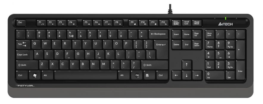 A4TECH ενσύρματο πληκτρολόγιο FK10 Fstyler series, ΕΝ/GR, μαύρο - Περιφερειακά PC