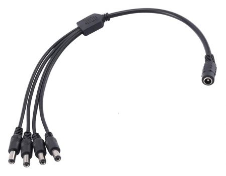 FOLKSAFE splitter DC1F4M, 1 θηλυκό σε 4 αρσενικά, 5.5x2.1mm, 4τμχ - Security systems