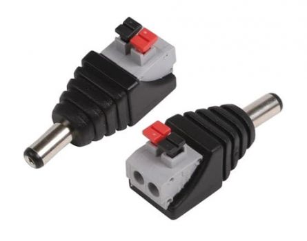 FOLKSAFE βύσμα τροφοδοσίας DC αρσενικό DCMCP, 5.5x2.1mm, push-pin, 5τμχ - Συστήματα Ασφαλείας