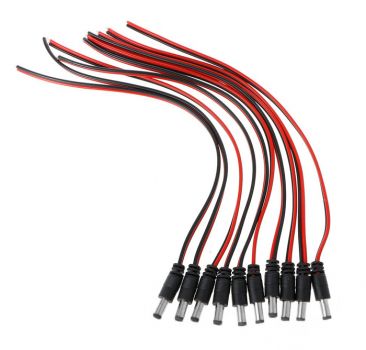 FOLKSAFE καλώδιο FS-DCPIGTAIL-M με αρσενικό βύσμα 5.5x2.1mm, 10τμχ - Συστήματα Ασφαλείας