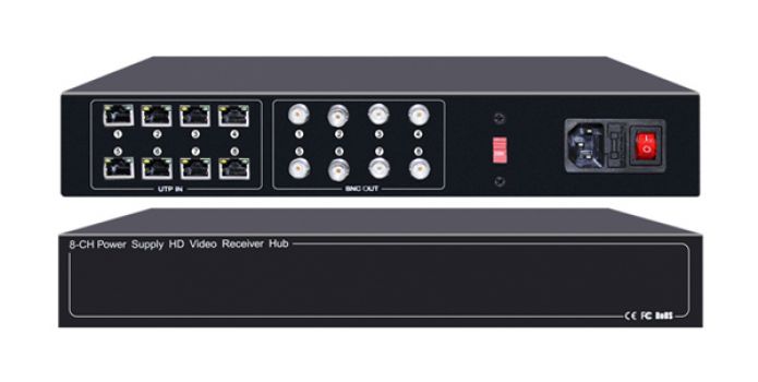 FOLKSAFE video and power receiver hub FS-HD4608VPS12, 8 channel - Security systems