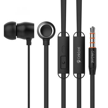 CELEBRAT earphones με μικρόφωνο G10, 10mm, 3.5mm, 1.2m, μαύρα - Earphones - Bluetooth