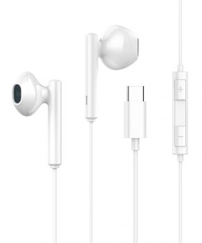 CELEBRAT earphones με μικρόφωνο G16, Type-C, 1.2m, λευκά - Ακουστικά - Bluetooth