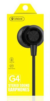 CELEBRAT Earphones G4 με μικρόφωνο, 10mm, 1.2m, μαύρο - Earphones - Bluetooth