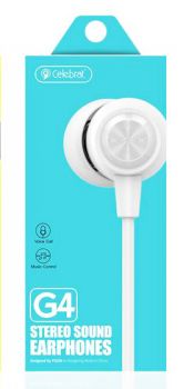 CELEBRAT Earphones G4 με μικρόφωνο, 10mm, 1.2m, λευκό - Earphones - Bluetooth
