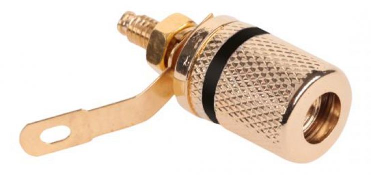 Βύσμα μπανάνα GNI0206A, θηλυκό, επιχρυσωμένο, μαύρο - Cables - Adapters