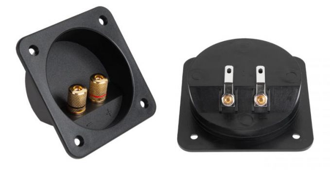 Τερματικός ακροδέκτης ηχείων GNI0241, τετράγωνος, μαύρος - Cables - Adapters