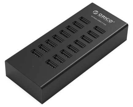 ORICO USB hub H1613-U2, 16x USB, μαύρο - Περιφερειακά PC