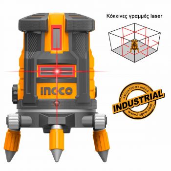 Αυτοαλφαδιαζόμενο Laser Σταυρού με 5 Κόκκινες Δέσμες - Laser