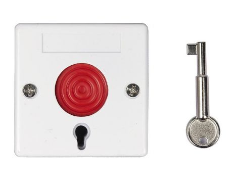 Ενσύρματο Κουμπί Πανικού με κλειδί απενεργοποίησης, White - Security systems