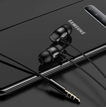 USAMS earphones με μικρόφωνο EP-36, 10mm, 3.5mm, 1.2m, μαύρα - Earphones - Bluetooth