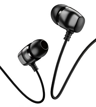 USAMS earphones με μικρόφωνο EP-36, 10mm, 3.5mm, 1.2m, μαύρα - Earphones - Bluetooth