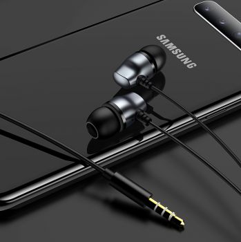 USAMS earphones με μικρόφωνο EP-36, 10mm, 3.5mm, 1.2m, γκρι - Earphones - Bluetooth